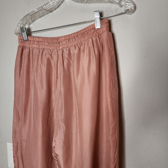 100% silk blush pink pants lined size small stretch waist - Picture 7 of 16